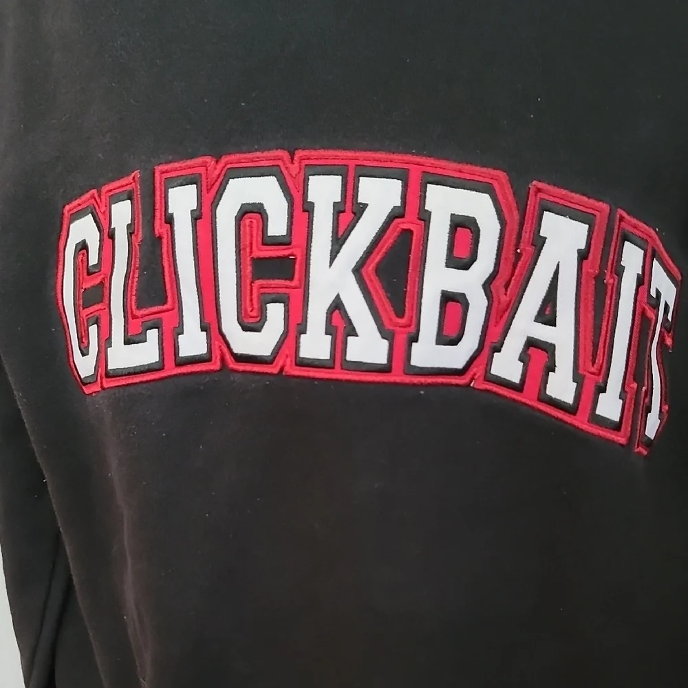 Black Crewneck Clickbait Sweatshirt - Picture 3 of 7